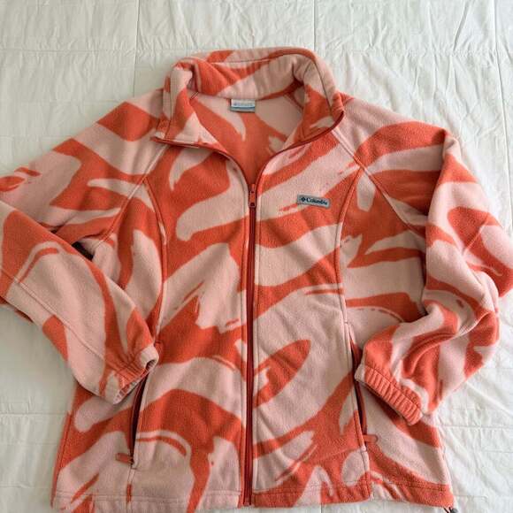 Columbia Women's Benton Springs Printed Full Zip Fleece Jacket XL - Picture 2 of 4